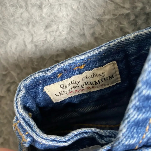 Vintage Levis dark wash bib denim overalls womens skinny fit stretch Small - Picture 5 of 14